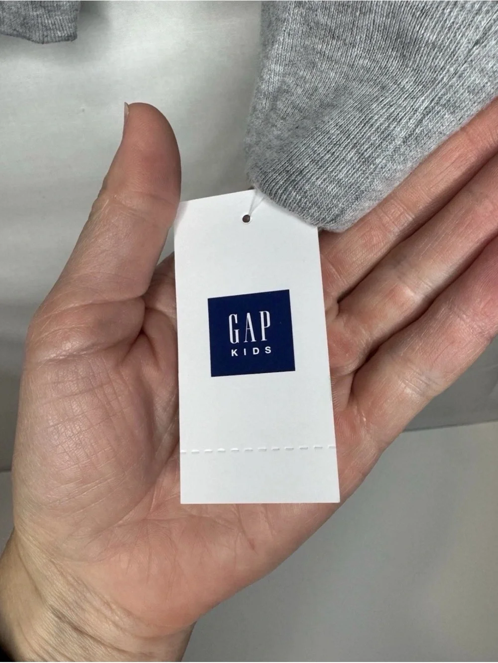 NWT GAP Kids Heather Gray Hoodie with Navy Logo